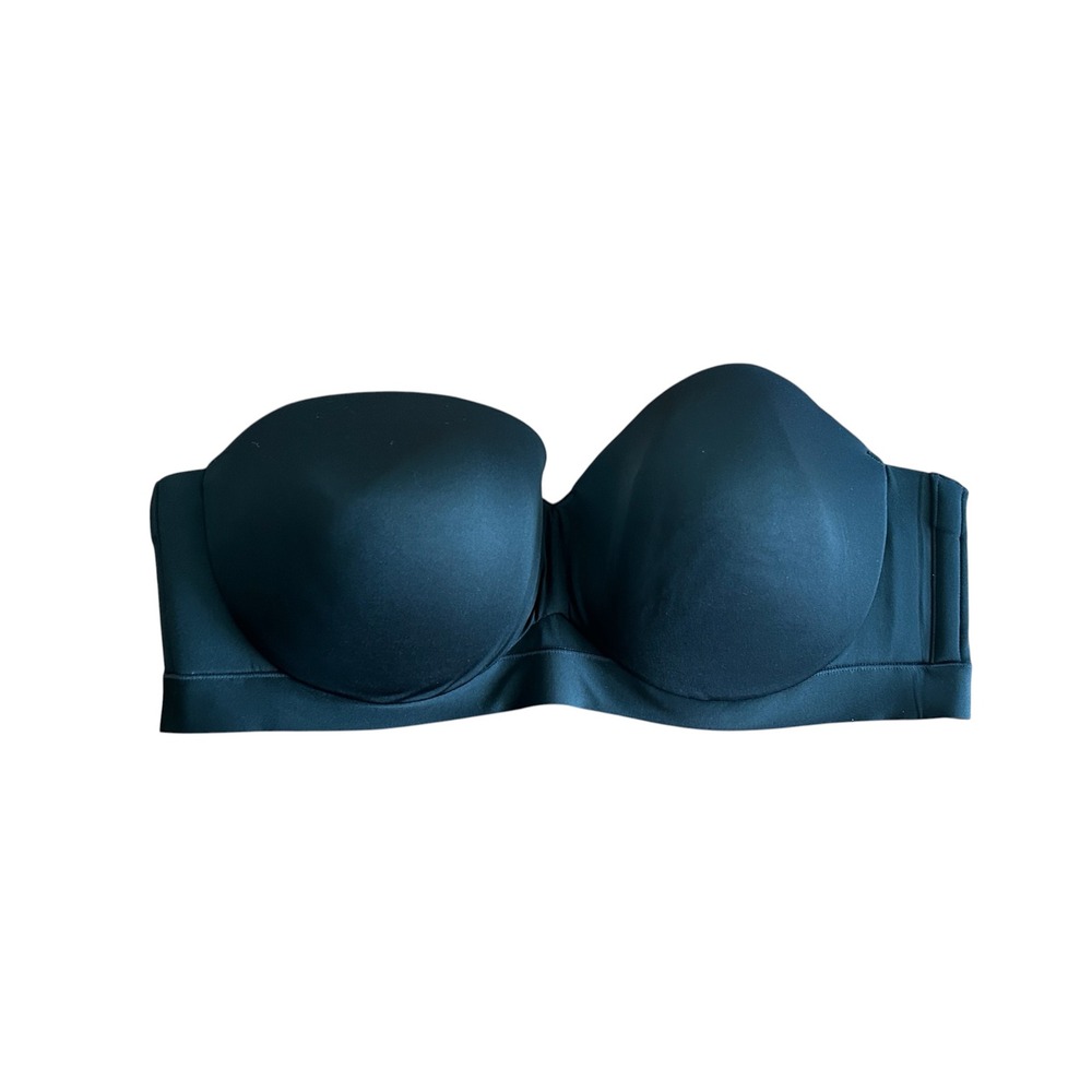 Cacique Comfort Bliss Strapless Bra Black 42D Padded Underwire 1138284